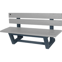 Outdoor Park Benches, Recycled Plastic, 60" L x 17" W x 17" H, Grey Toolneeds Inc.
