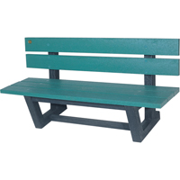 Outdoor Park Benches, Recycled Plastic, 60" L x 22-13/16" W x 29-13/16" H, Green Toolneeds Inc.