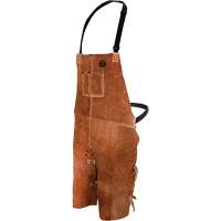 Tablier de soudage en cuir, Salopette &agrave; jambes fendues, 36" lo, Brun Toolneeds Inc.