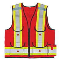 All-Trades 1000D&reg; Surveyor Safety Vest, Red, Large, Polyester Toolneeds Inc.