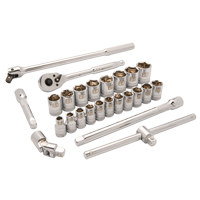 Jeu de douilles m&eacute;triques, 25 Mcx, Prise de 1/2" Toolneeds Inc.