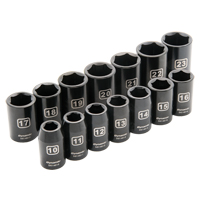 Jeu de douilles m&eacute;triques, 14 Mcx, Chocs, Prise de 1/2" Toolneeds Inc.