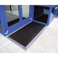 Gritstop Fingermat Matting, Rubber, Scraper Type, Textured Pattern, 2' x 2-2/3', Black Toolneeds Inc.