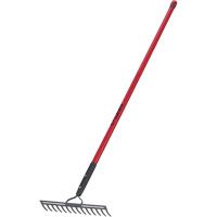 Level Rake, Fibreglass Handle, 14" W, Forged Steel Blade, 14 Tines Toolneeds Inc.