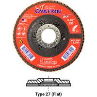 Ovation Flap Disc, 5" x 7/8", Type 27, 36 Grit, Zirconium Toolneeds Inc.