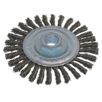 Brosses &eacute;conomiques &agrave; fil nou&eacute;s &agrave; haute vitesse pour cordons de soudure, Dia. 5", Fils 0,02", Arbre 5/8"-11, Acier Toolneeds Inc.