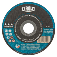 Meule &agrave; tronçonner 2-en-1 de premi&egrave;re qualit&eacute; Thincut, 4-1/2" x 0,045", Arbre de 7/8", Type 1, Oxyde d'aluminium, 13 300 Tr/min Toolneeds Inc.