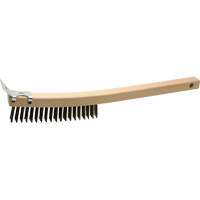 Brosse de nettoyage avec racloir, Acier, 3 x 19 rangs de fils, Longueur 13" Toolneeds Inc.