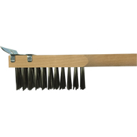 Brosse de nettoyage avec racloir, Acier inoxydable, 3 x 10 rangs de fils, Longueur 20" Toolneeds Inc.