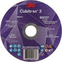 Cubitron 3 Cut-Off Wheel, 5" x 0.045", 7/8" Arbor, Type 1, Ceramic, 12250 RPM Toolneeds Inc.