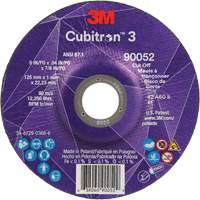 Cubitron 3 Cut-Off Wheel, 5" x 0.04", 7/8" Arbor, Type 27, Ceramic, 60 RPM Toolneeds Inc.
