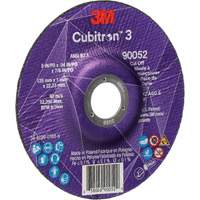 Cubitron 3 Cut-Off Wheel, 5" x 0.04", 7/8" Arbor, Type 27, Ceramic, 60 RPM Toolneeds Inc.
