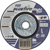 Meule &agrave; tronçonner pour coupe &agrave; angle droit RightCut BlueFire, 4-1/2" x 1/16", Arbre de 5/8"-11, Type 27/42, Oxyde d'aluminium, 13580 Tr/min Toolneeds Inc.