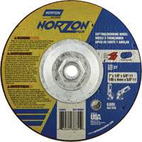 NorZon Plus SGZ  Grinding & Cutting Wheel, 7" x 1/8", 5/8"-11 Arbor, Type 27, Ceramic Alumina Toolneeds Inc.