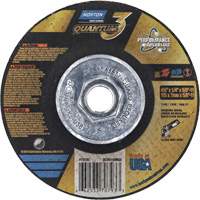 Quantum3 SG Grinding Wheel, 4-1/2" x 1/4", 5/8"-11 Arbor, Ceramic Alumina, Type 27 Toolneeds Inc.