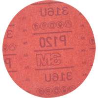 Disque abrasif rouge 01224 Hookit, 316U, dia 6", Grain P120, Oxyde d'aluminium, A Toolneeds Inc.