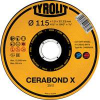 Meule &agrave; tronçonner CA60Q-BFPX CERABOND X, 4-1/2" x 0,039", Arbre de 7/8", Type 1 Toolneeds Inc.