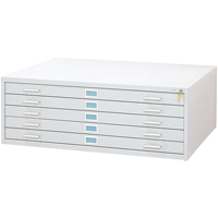 Steel Plan Files-5 Drawer, 5 Drawers, 53-3/8" W x 41-3/8" D x 16-1/2" H Toolneeds Inc.