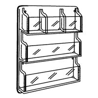 Literature Displays, Wall Mount, 9 Slots, Plastic, 30" W x 2" D x 36-7/8" H Toolneeds Inc.