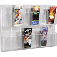 Literature Displays, Wall Mount, 12 Slots, Plastic, 30" W x 2" D x 20-3/8" H Toolneeds Inc.