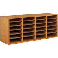 Adjustable Compartment Literature Organizer, Stationary, 24 Slots, Wood, 39-1/4" W x 11-3/4" D x 16-1/4" H Toolneeds Inc.