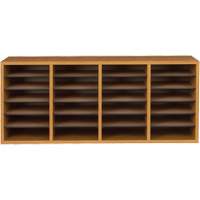 Adjustable Compartment Literature Organizer, Stationary, 24 Slots, Wood, 39-1/4" W x 11-3/4" D x 16-1/4" H Toolneeds Inc.