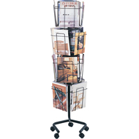 Literature Display Racks - Rotary Floor Displays, Rotating, 16 Slots, Wire Mesh, 15" W x 15" D x 60" H Toolneeds Inc.