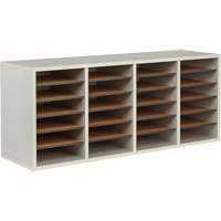 Adjustable Compartment Literature Organizer, Stationary, 24 Slots, Wood, 39-1/4" W x 11-3/4" D x 16-1/4" H Toolneeds Inc.