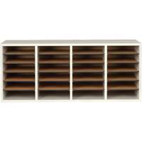 Adjustable Compartment Literature Organizer, Stationary, 24 Slots, Wood, 39-1/4" W x 11-3/4" D x 16-1/4" H Toolneeds Inc.