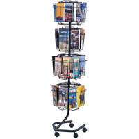 Literature Display Racks - Rotary Floor Displays, Rotating, 32 Slots, Wire Mesh, 15" W x 15" D x 60" H Toolneeds Inc.