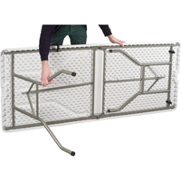 Fold-in-Half Table, Rectangular, 72" L x 30" W, Polyethylene, White Toolneeds Inc.