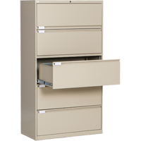 Classeur lat&eacute;ral, Acier, 5 tiroirs, 36" la x 18" p x 65-1/2" h, Beige Toolneeds Inc.