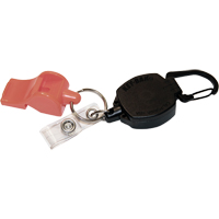 Self Retracting ID Badge and Key Reel with Whistle, Zinc Alloy Metal, 24" Cable, Carabiner Attachment Toolneeds Inc.