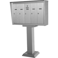 Single Deck Mailboxes, Pedestal -Mounted, 16" x 5-1/2", 3 Doors, Aluminum Toolneeds Inc.