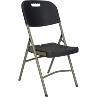 Folding Chair, Polyethylene, Black, 350 lbs. Weight Capacity Toolneeds Inc.