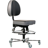 Chaise ergonomique TF 180, Mobile, Vinyle Si&egrave;ge, Noir Toolneeds Inc.