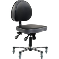 Chaise ergonomique &agrave; inclinaison r&eacute;glable SF180, Mobile, Ajustable, Vinyle Si&egrave;ge, Noir/gris Toolneeds Inc.