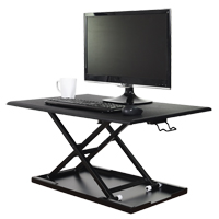 Adjustable Stand-Up Desk, Desktop Unit, 15-3/4" H x 31-1/2" W x 22-1/2" D, Black Toolneeds Inc.