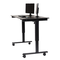 Adjustable Stand-Up Desk, Stand-Alone Desk, 45-1/4" H x 29-1/2" D, Black Toolneeds Inc.