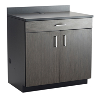 Modular Base Cabinet, Melamine, 39" H x 36" W x 25" D, Asian Night/Black Toolneeds Inc.