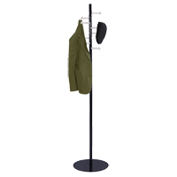 Nail Head Coat Rack, 67" H, Black, 8 Hook(s) Toolneeds Inc.