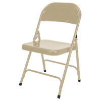 Folding Chair, Steel, Beige, 300 lbs. Weight Capacity Toolneeds Inc.