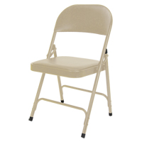 Vinyl Padded Folding Chair, Steel, Beige, 300 lbs. Weight Capacity Toolneeds Inc.