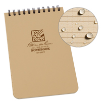 Pocket Top-Spiral Notebook, Soft Cover, Tan, 100 Pages, 4" W x 6" L Toolneeds Inc.