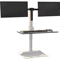 Soar Sit/Stand Electric Desk with Dual Monitor Arm, Desktop Unit, 37-1/4" H x 27-3/4" W x 22" D, White Toolneeds Inc.