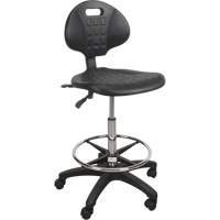 Heavy-Duty Ergonomic Stool, Mobile, Adjustable, 39" - 48", Polyurethane Seat, Black Toolneeds Inc.