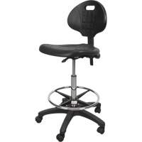 Heavy-Duty Ergonomic Stool, Mobile, Adjustable, 39" - 48", Polyurethane Seat, Black Toolneeds Inc.
