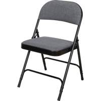 Deluxe Fabric Padded Folding Chair, Steel, Grey, 300 lbs. Weight Capacity Toolneeds Inc.