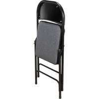 Deluxe Fabric Padded Folding Chair, Steel, Grey, 300 lbs. Weight Capacity Toolneeds Inc.