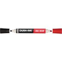 Marqueur &agrave; encre permanente et double couleur Markal Dura-Ink, Noir/Rouge, Pointe Ronde Toolneeds Inc.
